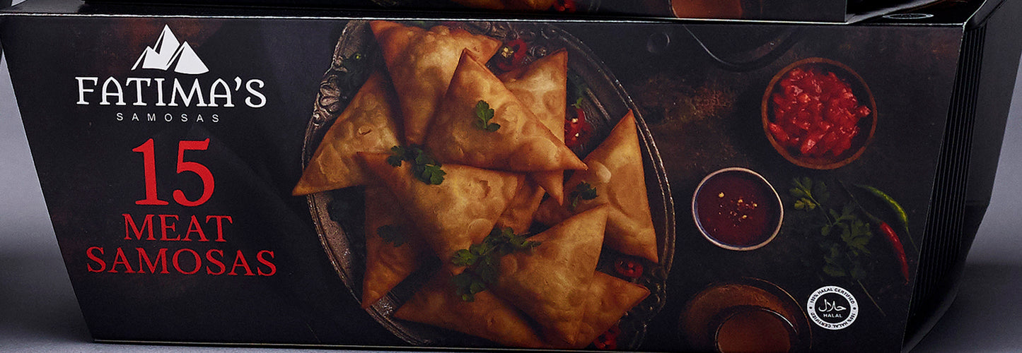 Fatima's 15 Meat Samosas pack